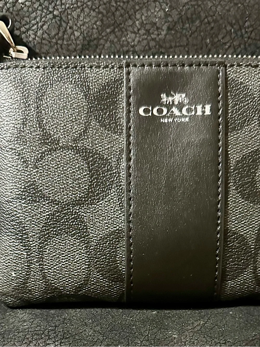 Coach Black Signature Coin Pouch